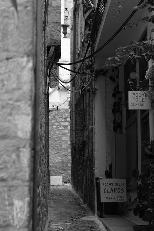 Narrow Passage Between Buildings in Town