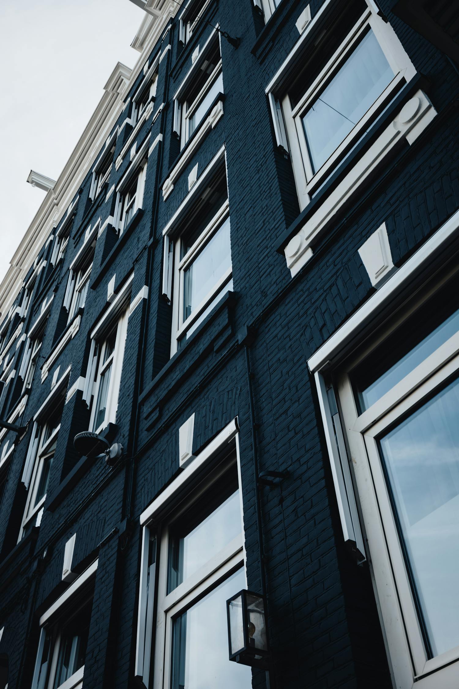 Black brick building facade