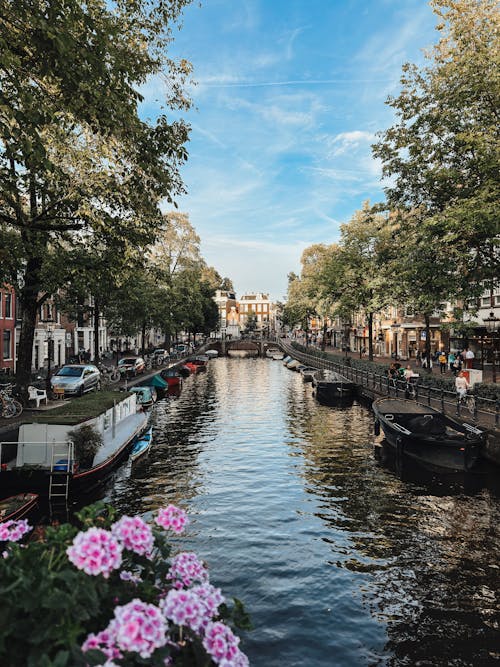 View of the Canal in Amsterdam, the Netherlands 