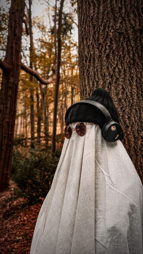 Ghosts Hiding Behind a Tree in a Haunted Forest · Free Stock Photo