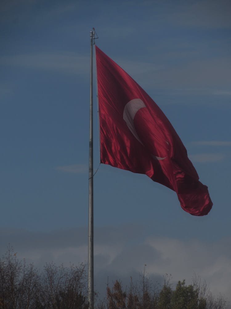 Turkish Flag On A Flagpole