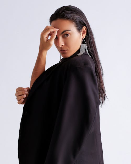 Portrait of Woman in Black Coat