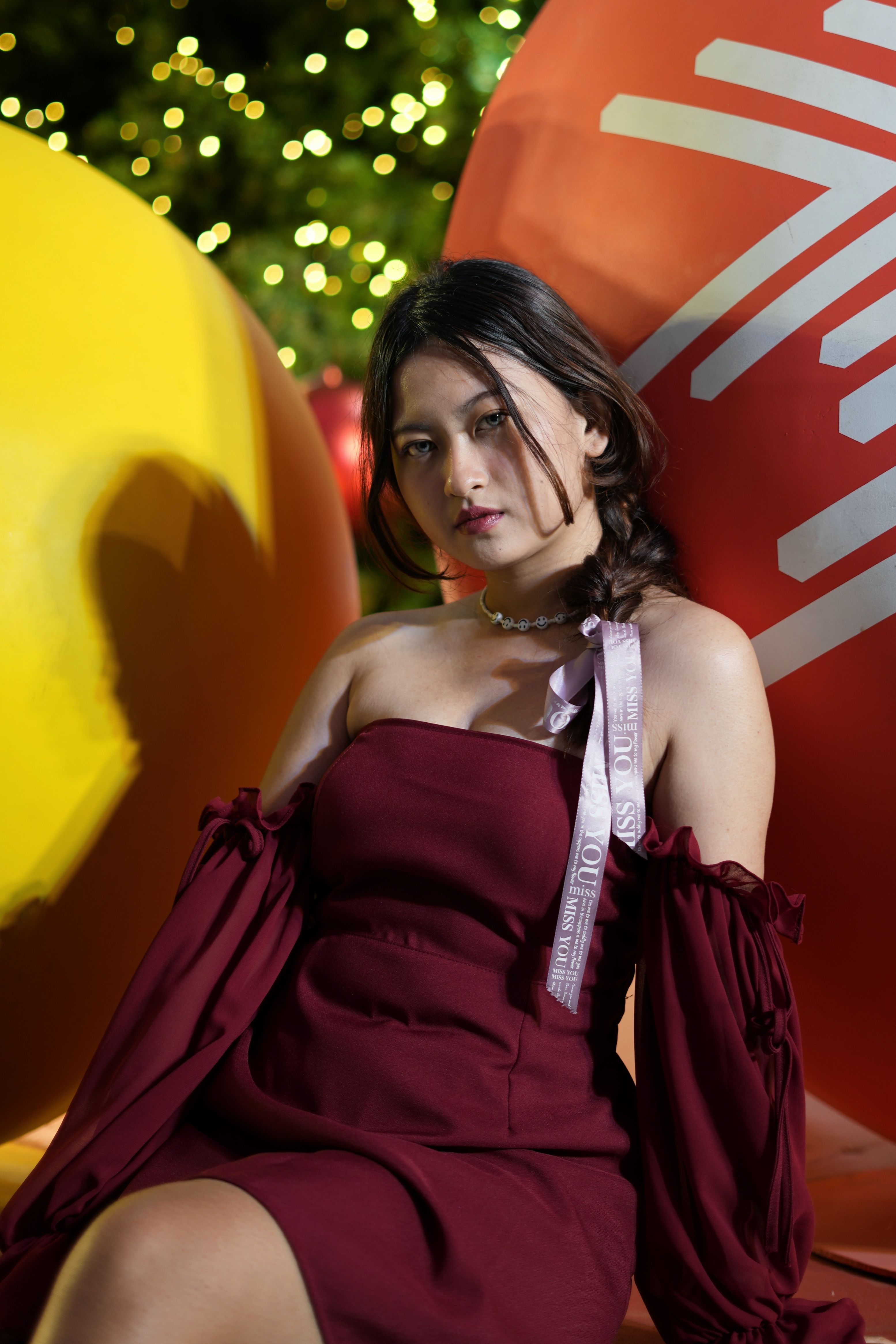 Portrait of Woman in Red Dress in Autumn · Free Stock Photo