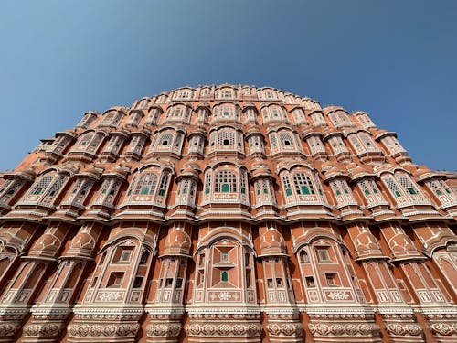 Facade of Hawa Mahal Palace in Jaipur, India