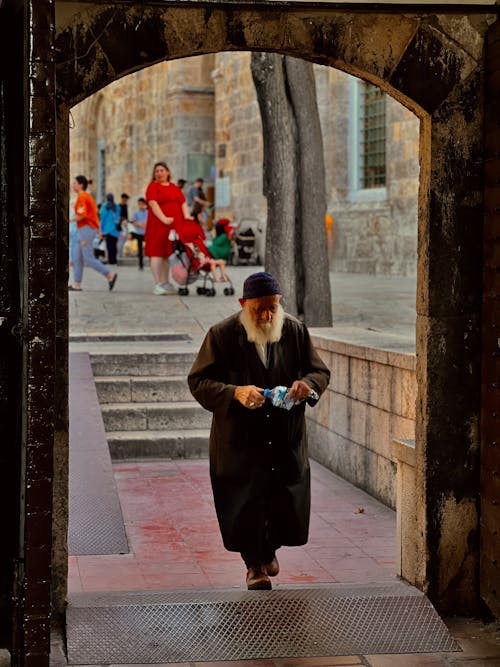 Elderly Man Entering Mosque