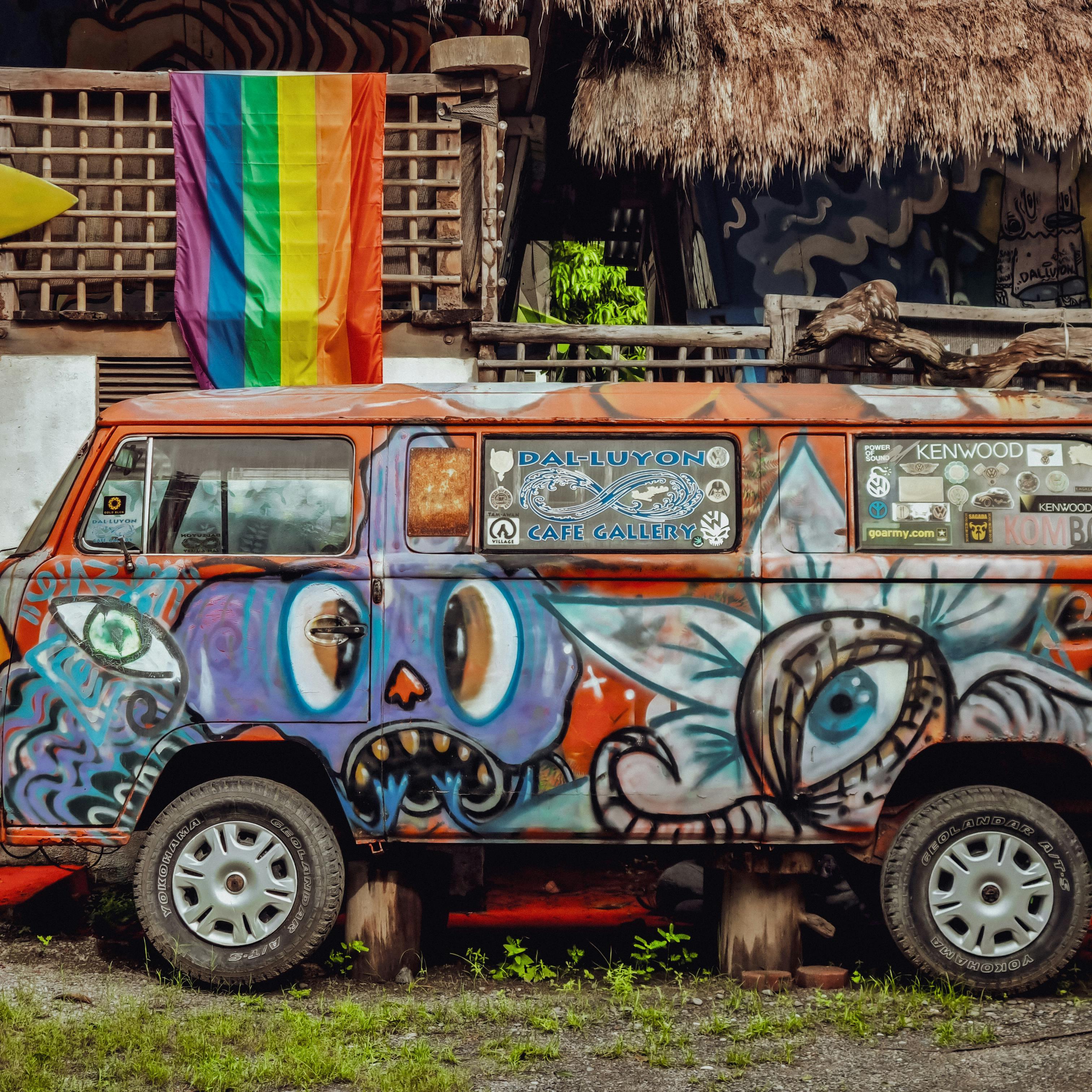 Bus Covered with Graffiti