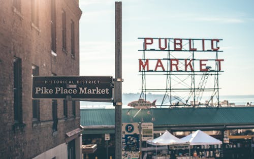 Free stock photo of public market, seafood, seattle