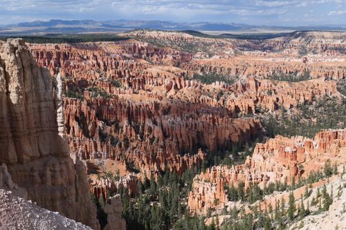 Free Drone view of Bryce Canyon's unique rock formations and stunning landscape. Stock Photo