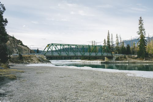 Bridge on River in Alberta in Canada