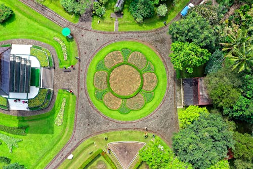 Aerial Photography Of Garden