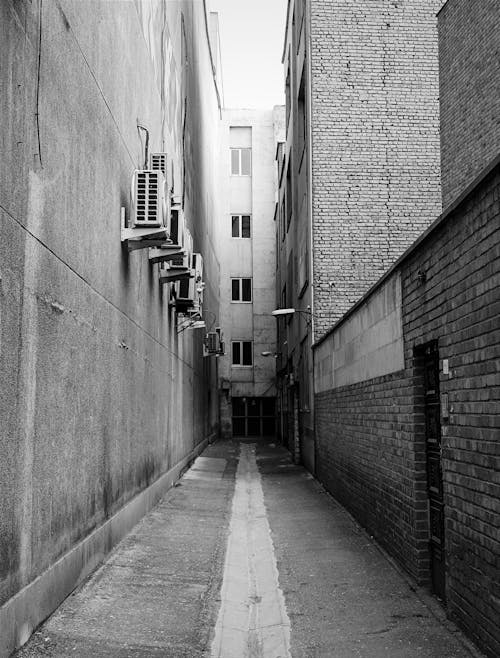 Narrow Alley in Black and White 