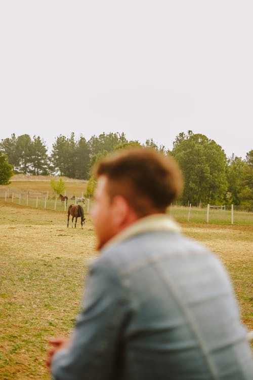 Man on a Field in Blur 