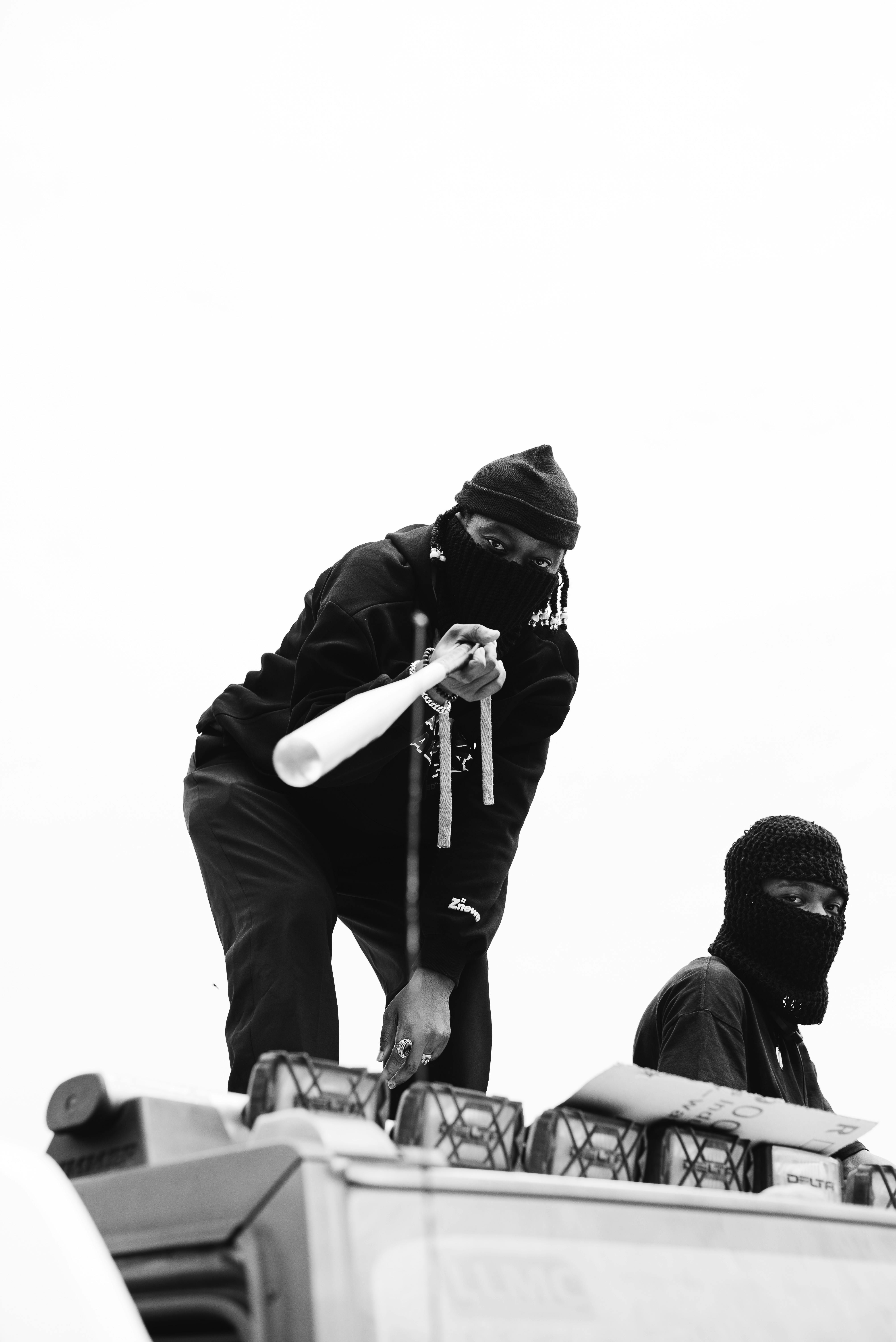 Men in Balaclava and Hat and with Baseball Bat · Free Stock Photo