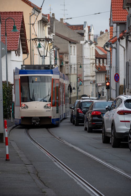 Tram and Cars on Street