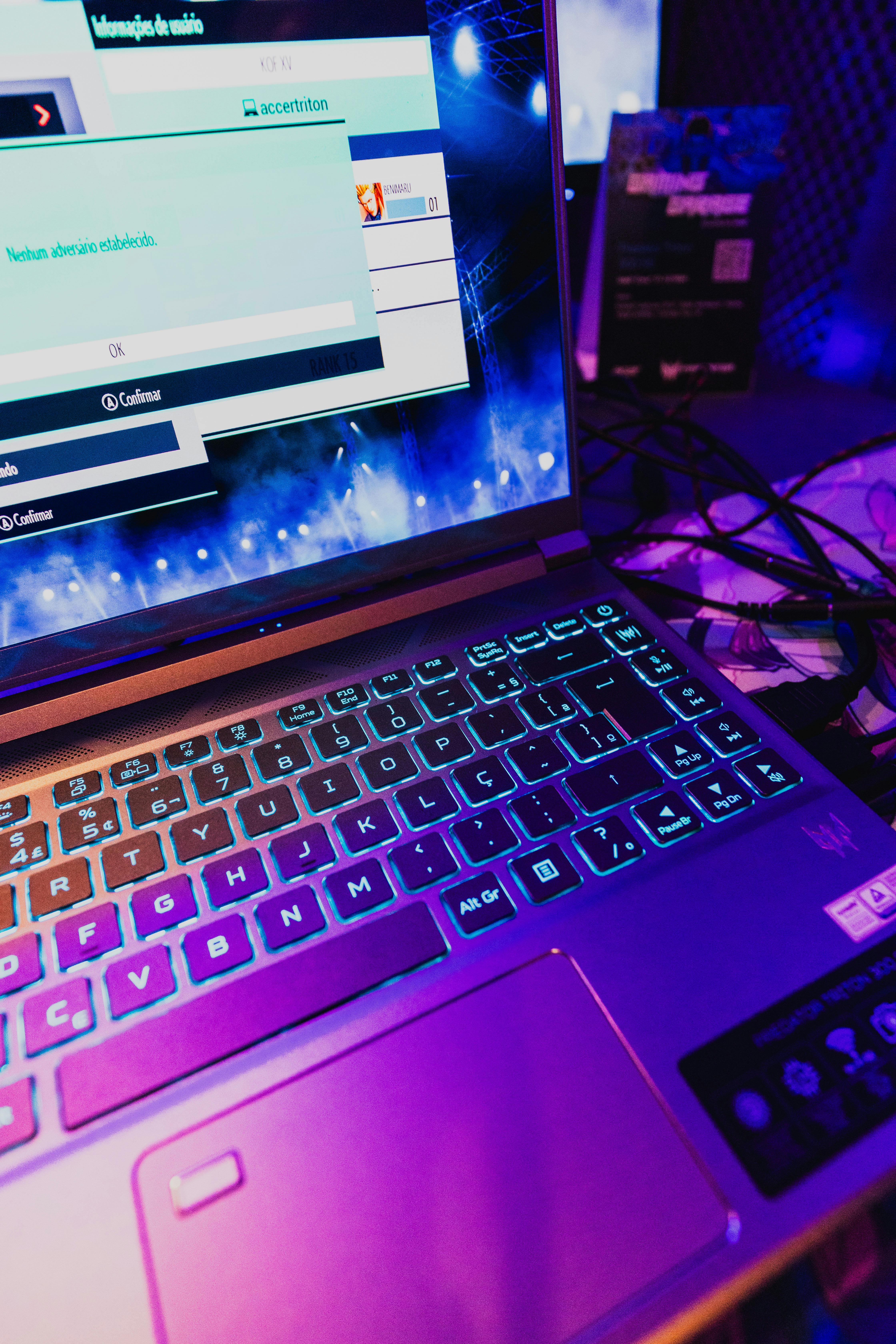A Modern Gaming Laptop with a Light Up Keyboard · Free Stock Photo