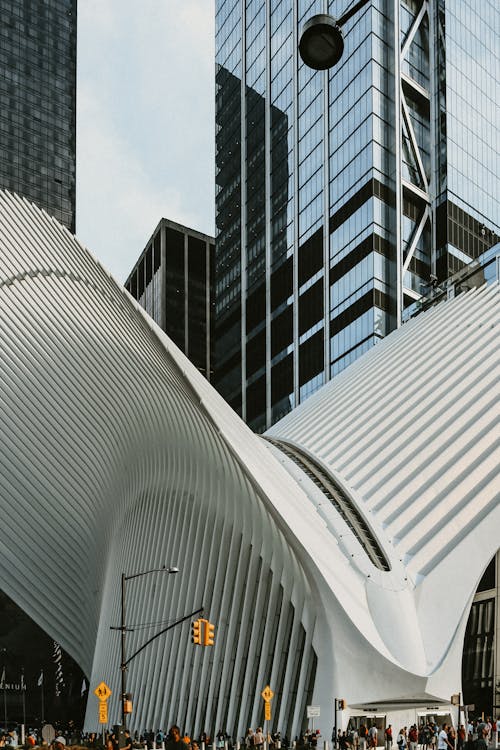 Facade of the World Trade Center Station, Manhattan, New York City, New York, USA