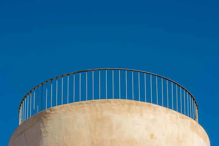 Railing On Top Of A Circular Building