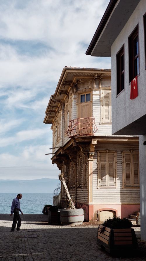Free Explore the enchanting streets and historic wooden houses near the Sea of Marmara in a picturesque Turkish town. Stock Photo