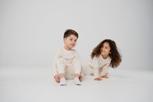 Free Child Models in Pajamas Stock Photo