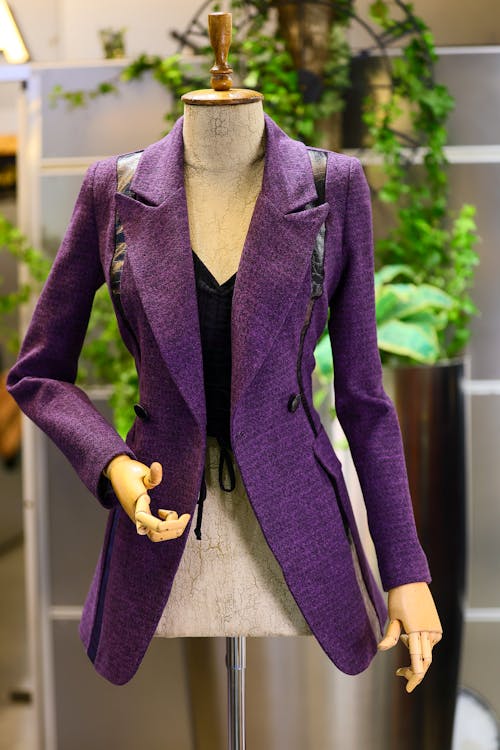 Purple Womans Suit Jacket on a Mannequin