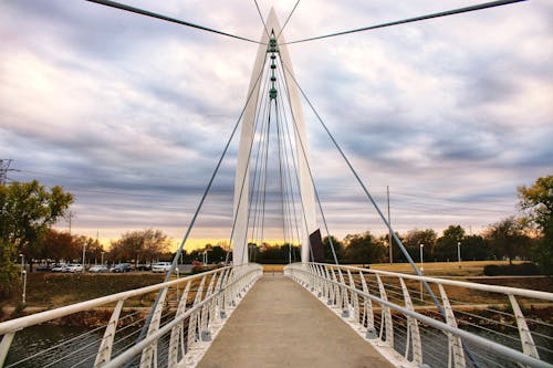 人行天橋, 日落, 河 的 免費圖庫相片