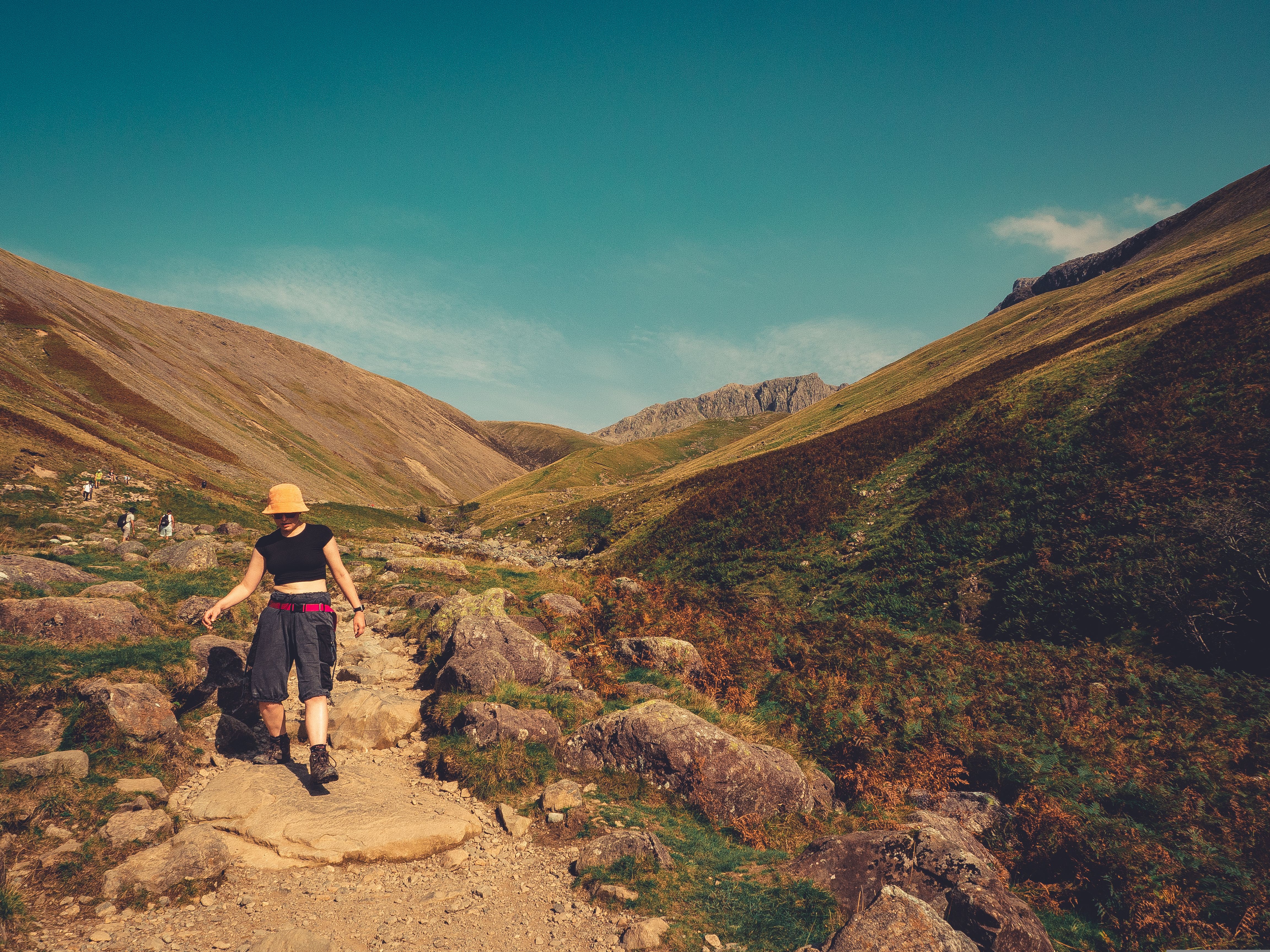 hiker sweating mountain trail