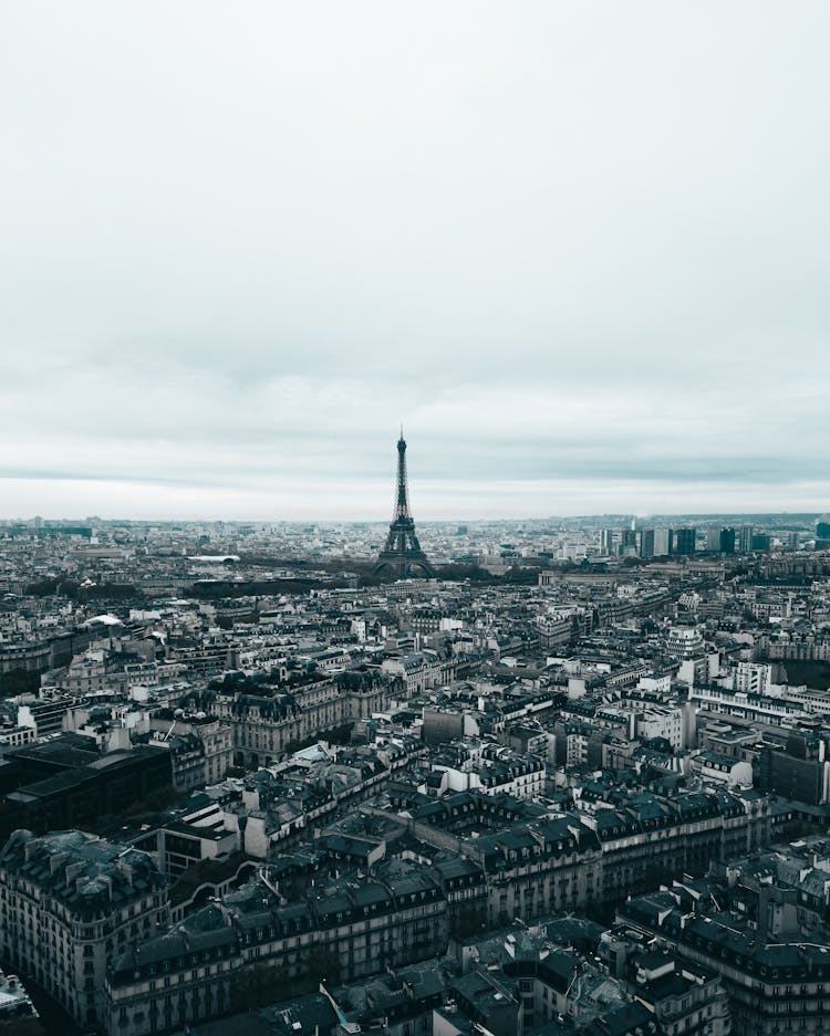 Eiffel Tower In Paris Cityscape