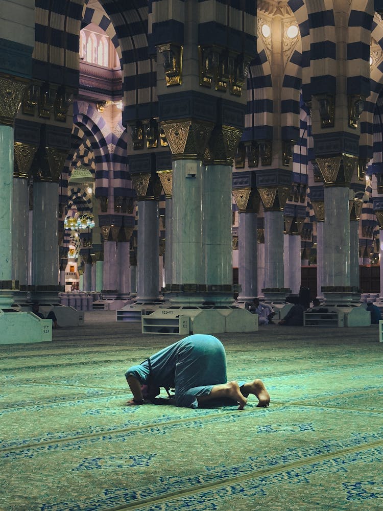 Man Praying In Muslim Temple