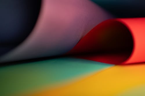 Bent, Colorful Paper Sheets