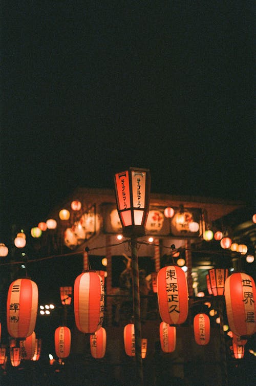 Traditional Lanterns at Night
