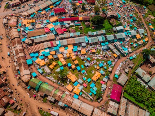 Town in Ghana Seen From Above 