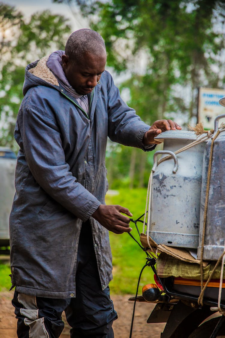 African Man Working On Farm