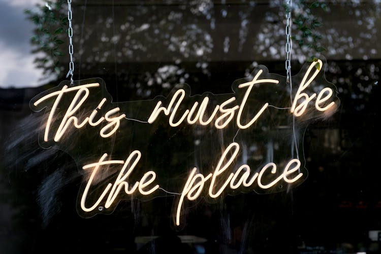 Neon On A Window Of A Restaurant 