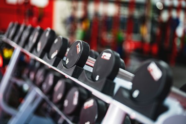 Dumbbells and free weights rack
