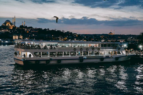 Ferry Moored on Sea Shore in Istanbul