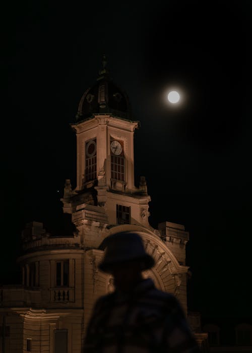 Základová fotografie zdarma na téma budova, měsíc, městský