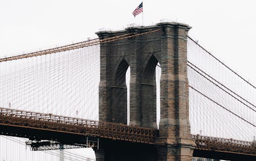 Gratis arkivbilde med amerika, amerikansk flagg, brooklyn bridge