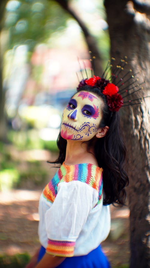 Fotos de stock gratuitas de cara pintada, catrina, corona de lores