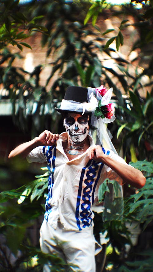 Man in a Day of the Dead Costume 