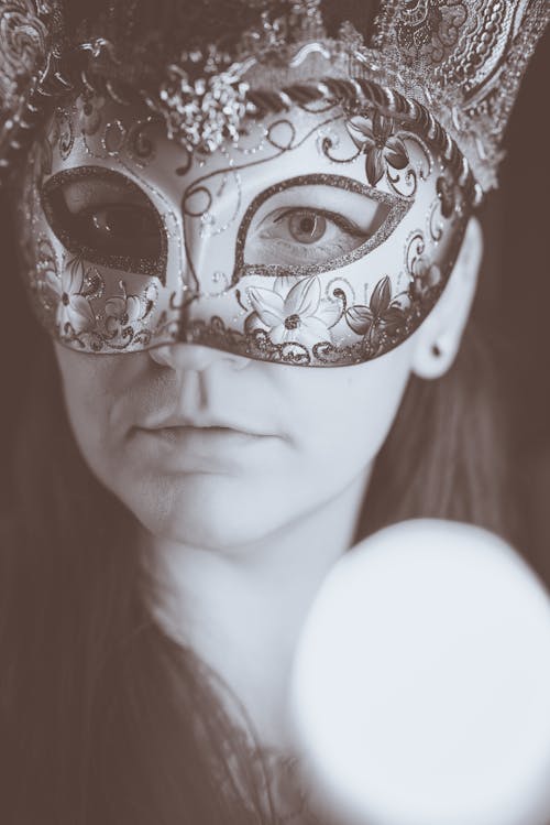 Woman Wearing a Masquerade Mask