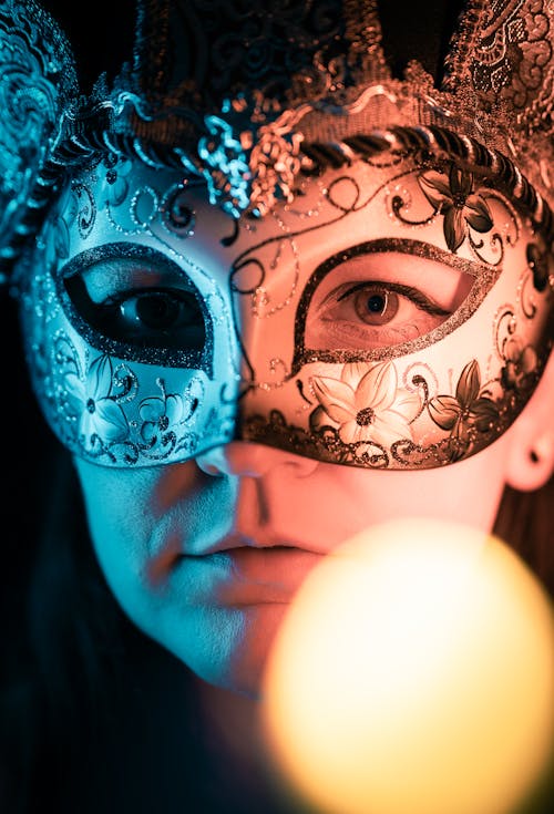 Woman Wearing a Masquerade Mask 