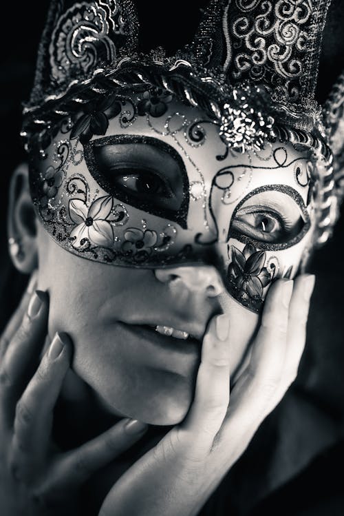 Woman Wearing a Masquerade Mask 