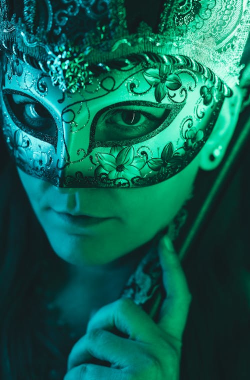 Woman Wearing a Masquerade Mask