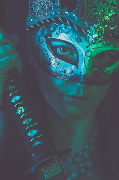 Woman Wearing a Masquerade Mask