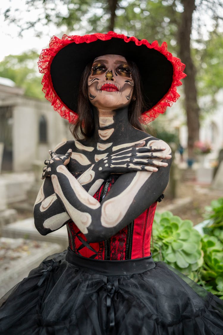 Catrina With Skeleton Makeup