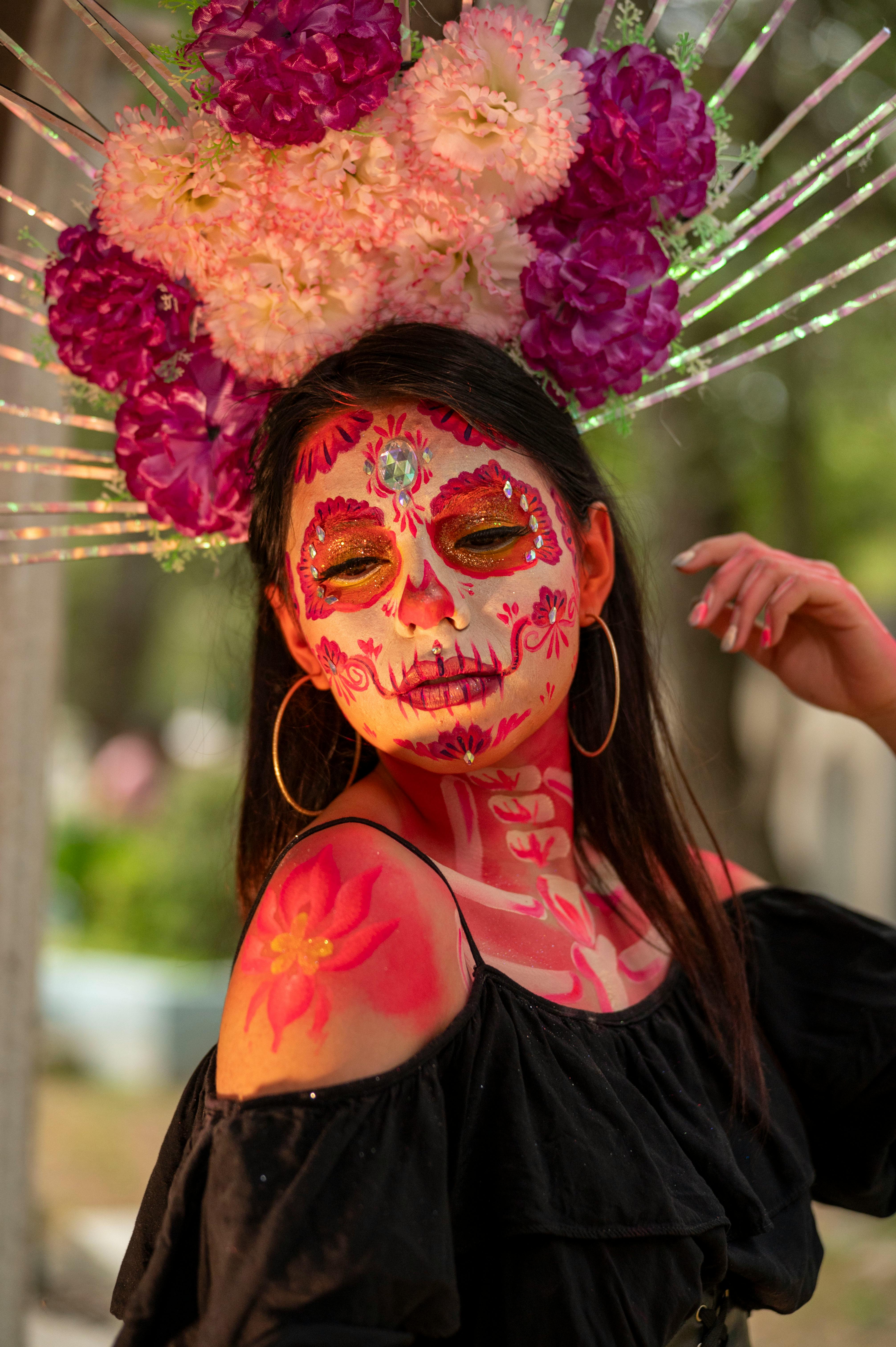 woman in catrina makeup