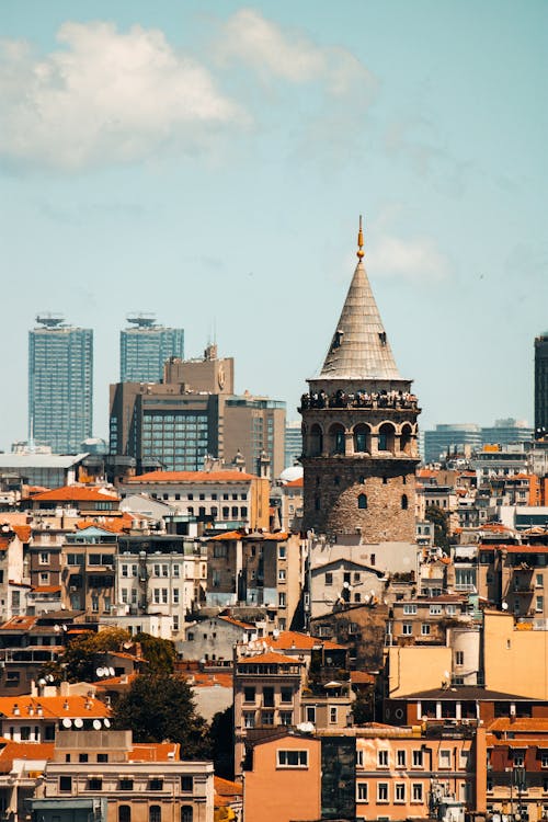 binalar, çatılar, dikey atış içeren Ücretsiz stok fotoğraf