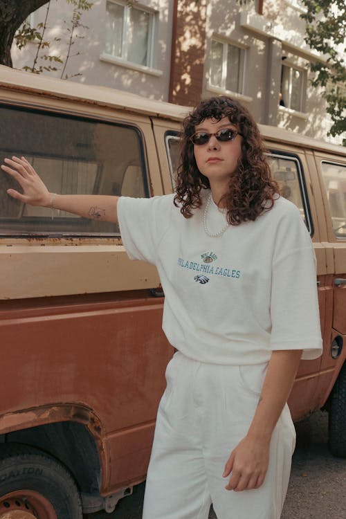 Woman in Front of a Van 