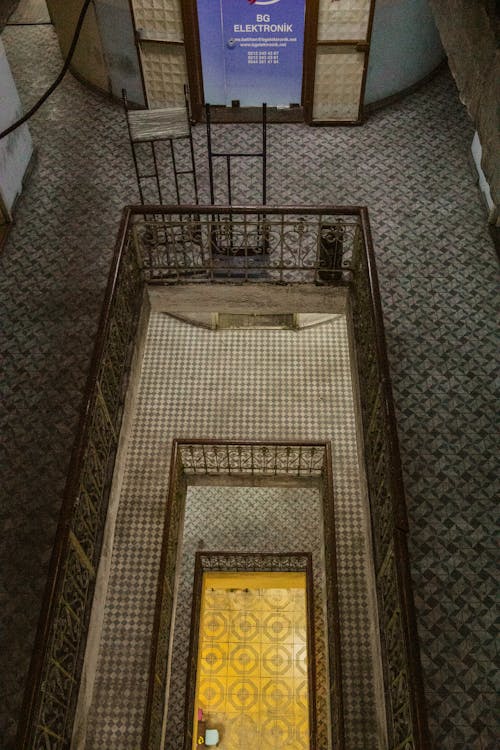 Looking Down the Stairwell of an Old Tenement House