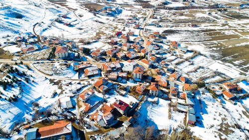 Бесплатное стоковое фото с высокий угол обзора, деревни, деревня